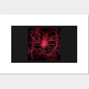 Red Light Abstract Pattern Print Posters and Art